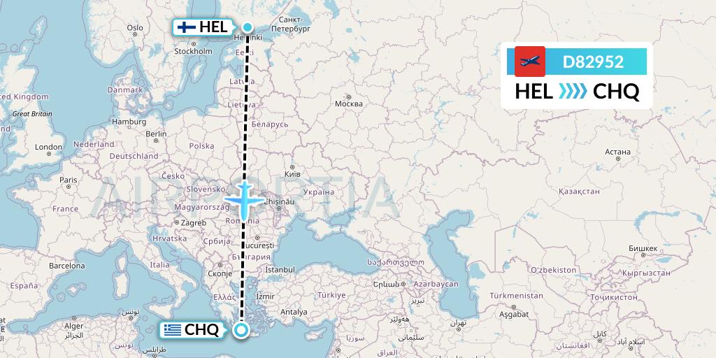 D82952 Norwegian Air International Flight Map: Helsinki to Chania