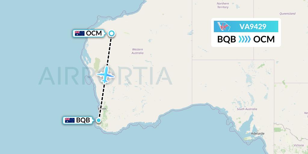 VA9429 Virgin Australia Flight Map: Busselton to Boolgeeda