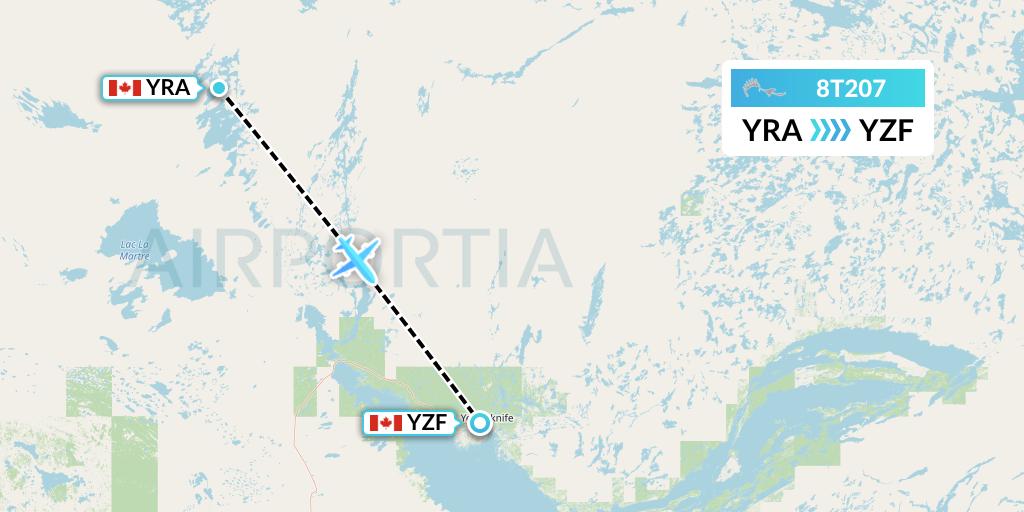 8T207 Air Tindi Flight Map: Gameti to Yellowknife