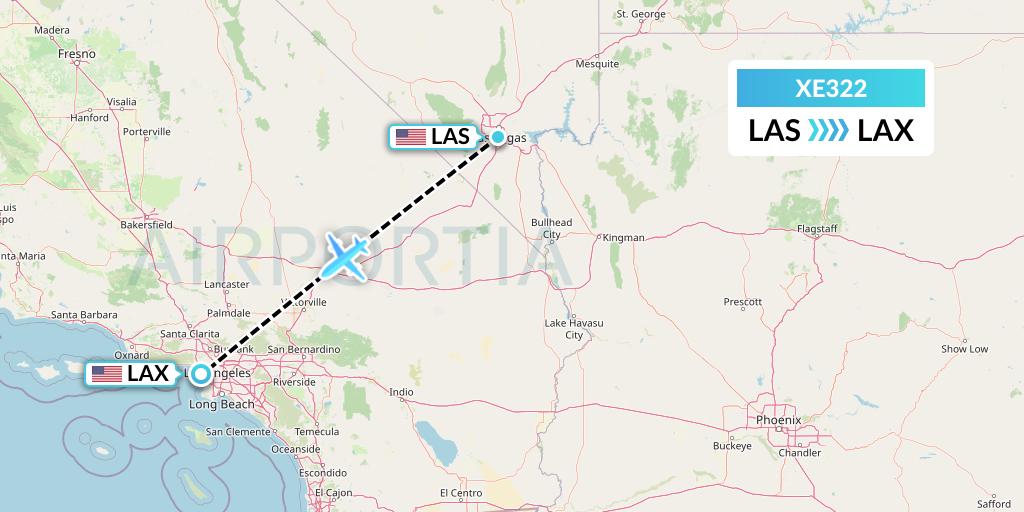 XE322 Jsx Flight Map: Las Vegas to Los Angeles