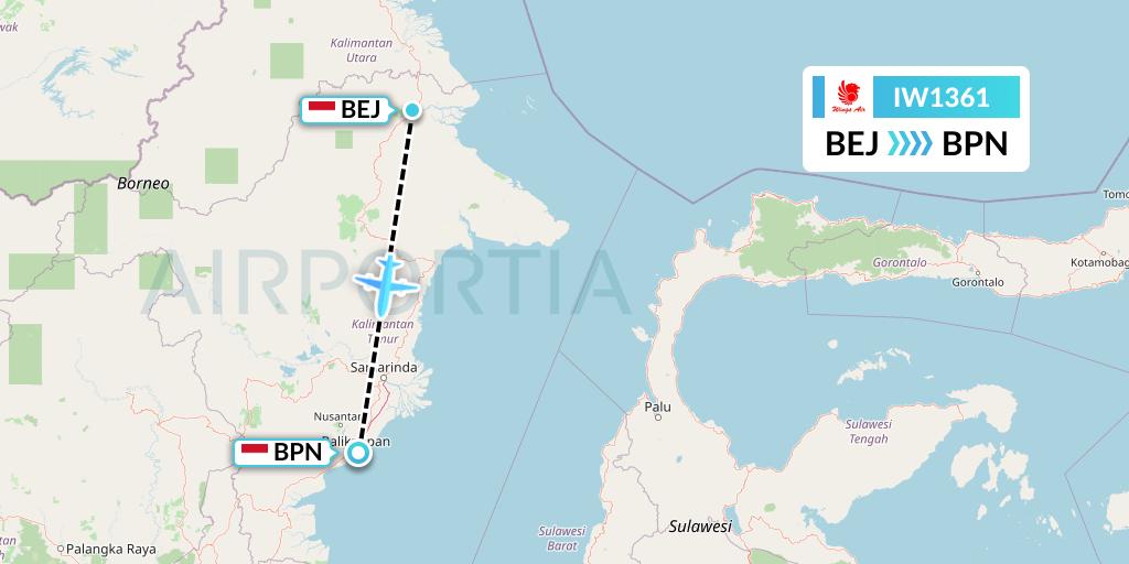 IW1361 Flight Status Wings Air Kalimarau to Balikpapan (WON1361)