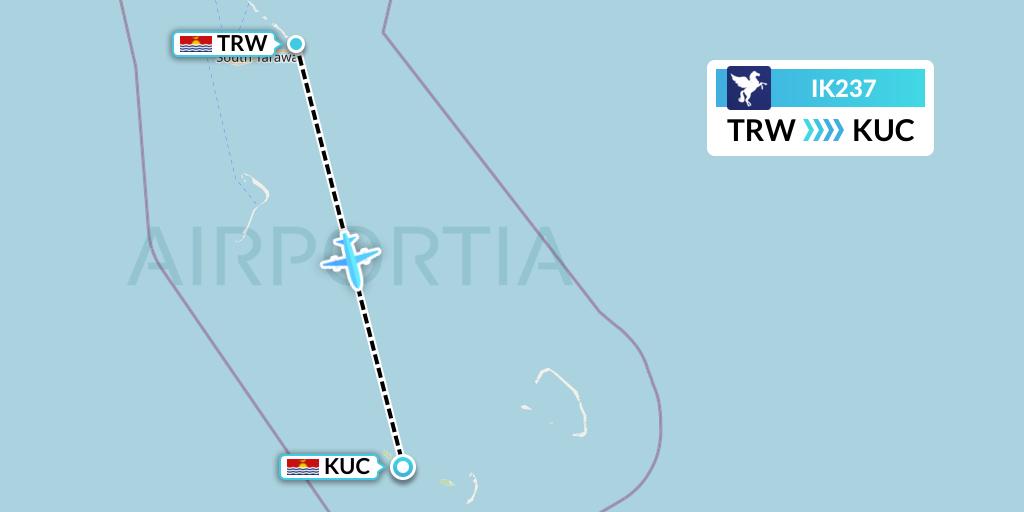 IK237 Air Kiribati Flight Map: Tarawa to Kuria