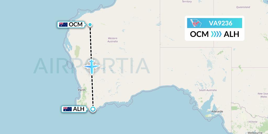 VA9236 Virgin Australia Flight Map: Boolgeeda to Albany