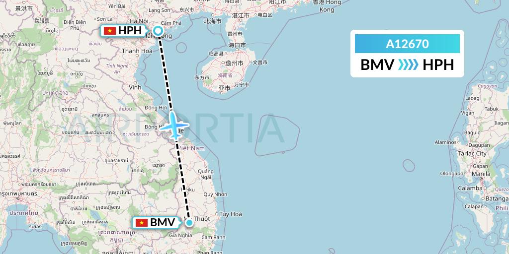 A12670 A.p.g. Distribution Systems Flight Map: Buon Ma Thuot to Haiphong