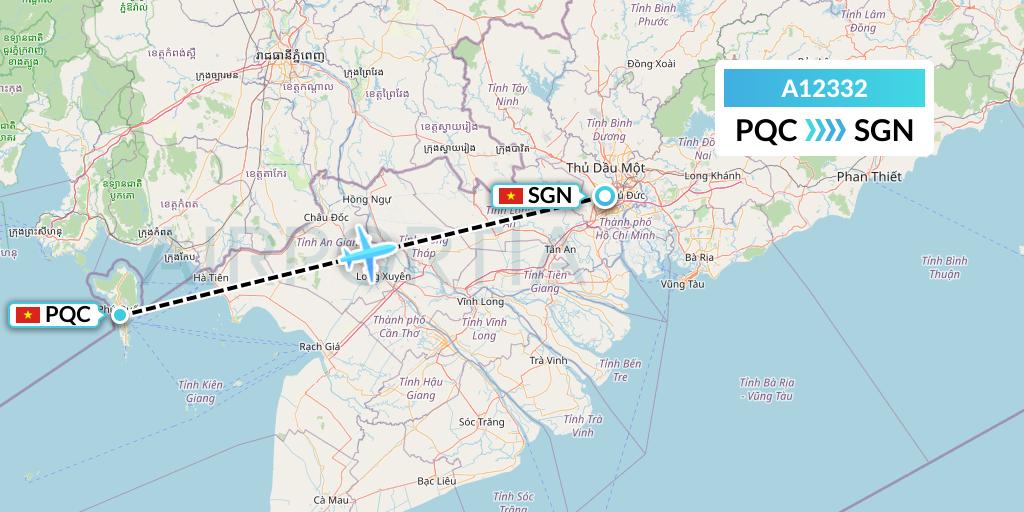 A12332 A.p.g. Distribution Systems Flight Map: Phu Quoc to Ho Chi Minh City