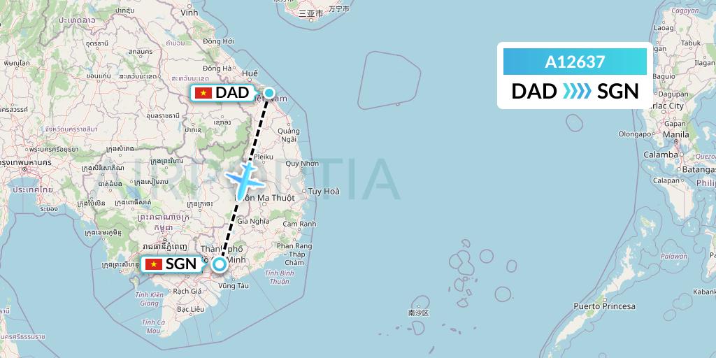 A12637 A.p.g. Distribution Systems Flight Map: Da Nang to Ho Chi Minh City