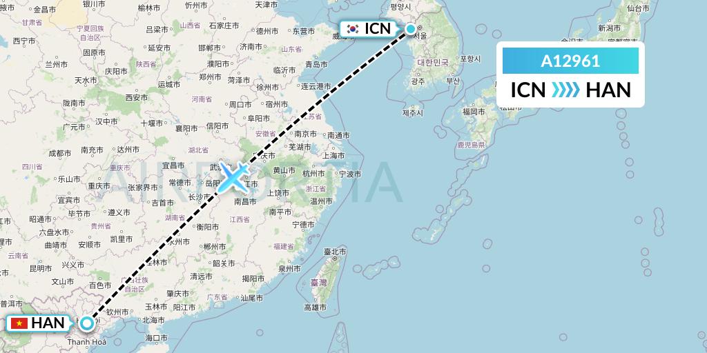 A12961 A.p.g. Distribution Systems Flight Map: Seoul to Hanoi