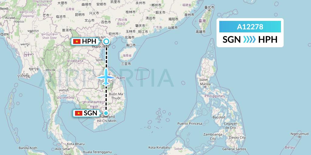 A12278 A.p.g. Distribution Systems Flight Map: Ho Chi Minh City to Haiphong