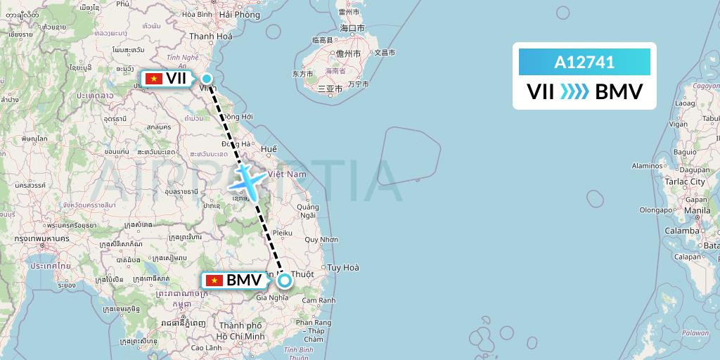 A12741 A.p.g. Distribution Systems Flight Map: Vinh to Buon Ma Thuot