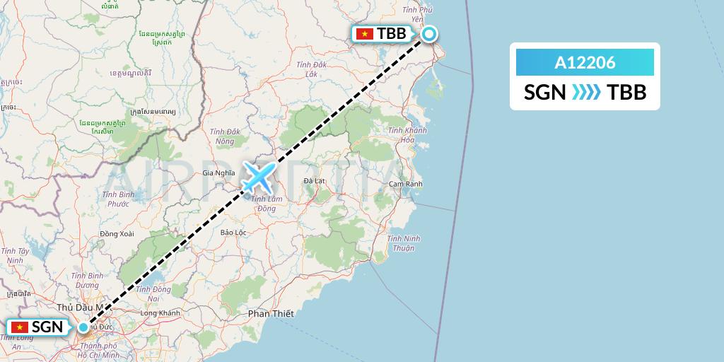A12206 A.p.g. Distribution Systems Flight Map: Ho Chi Minh City to Tuy Hoa