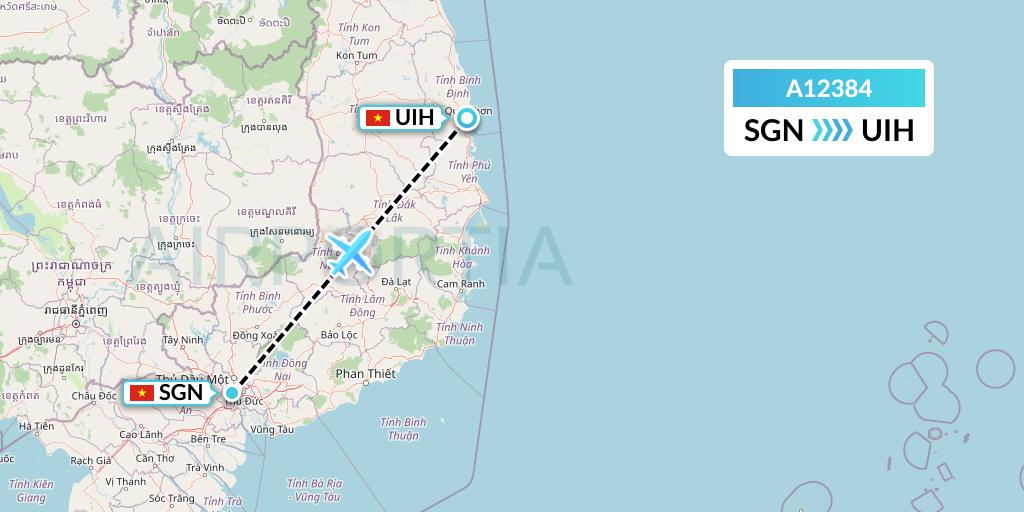 A12384 A.p.g. Distribution Systems Flight Map: Ho Chi Minh City to Qui Nhon