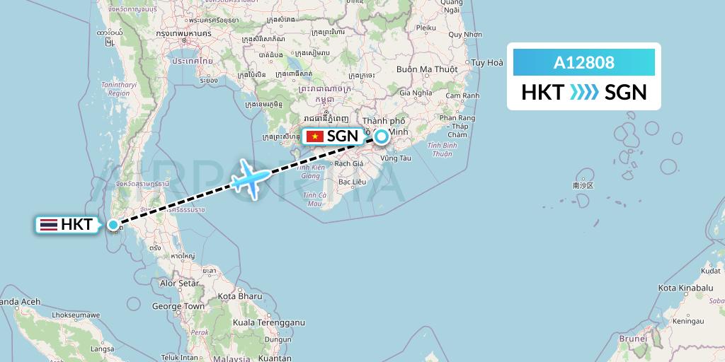 A12808 A.p.g. Distribution Systems Flight Map: Phuket to Ho Chi Minh City