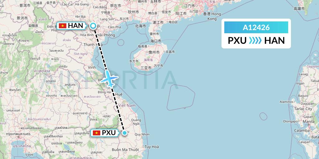 A12426 A.p.g. Distribution Systems Flight Map: Pleiku to Hanoi