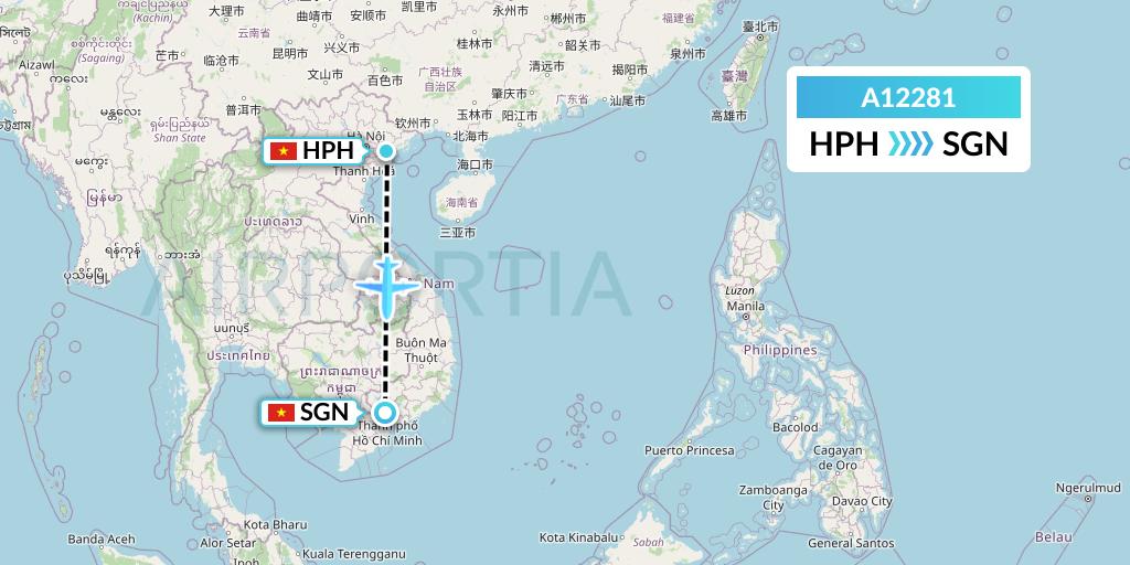A12281 A.p.g. Distribution Systems Flight Map: Haiphong to Ho Chi Minh City