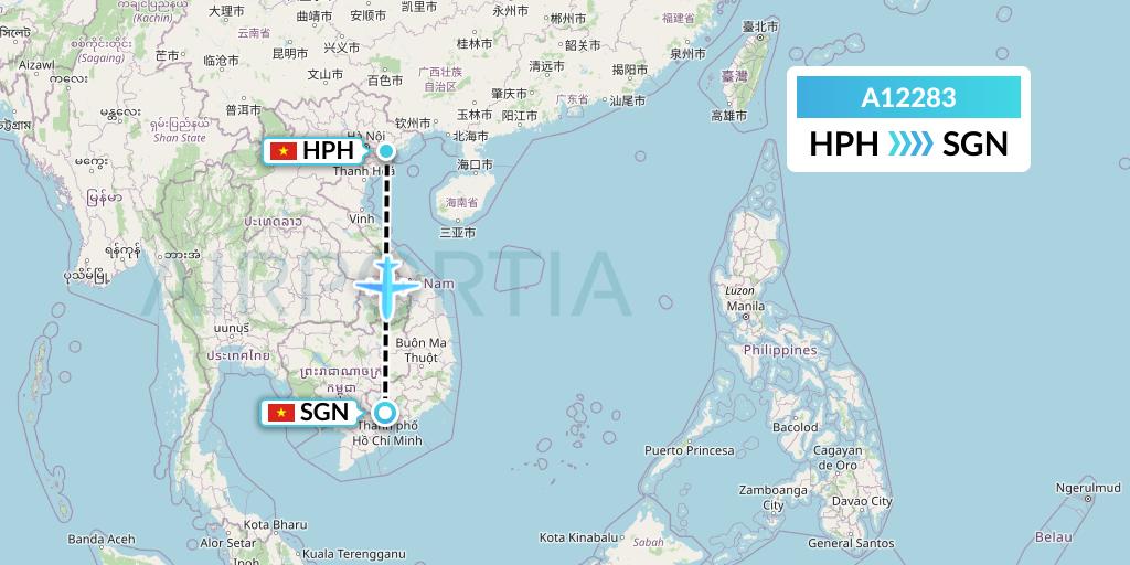 A12283 A.p.g. Distribution Systems Flight Map: Haiphong to Ho Chi Minh City