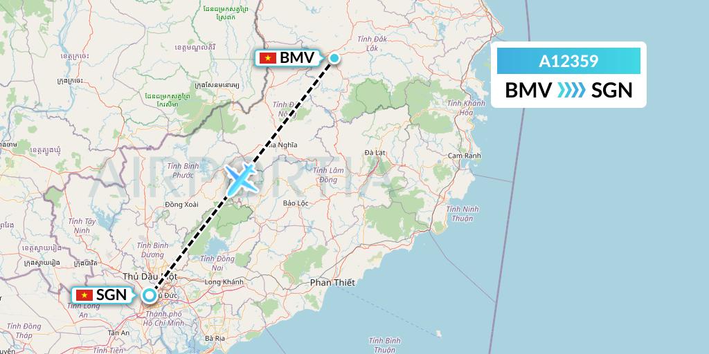 A12359 A.p.g. Distribution Systems Flight Map: Buon Ma Thuot to Ho Chi Minh City