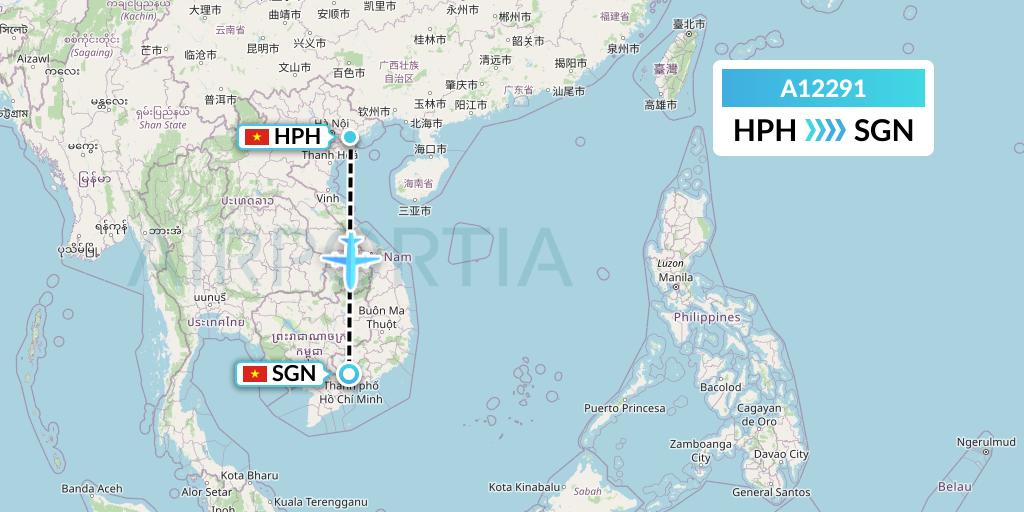 A12291 A.p.g. Distribution Systems Flight Map: Haiphong to Ho Chi Minh City