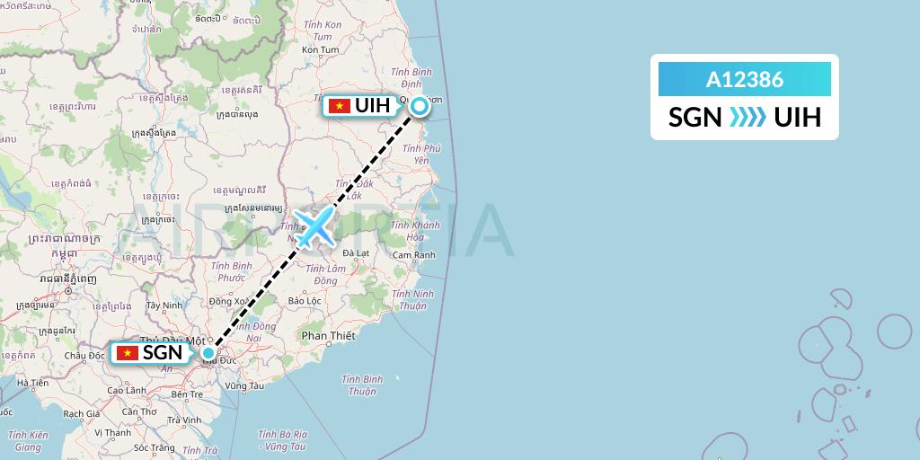 A12386 A.p.g. Distribution Systems Flight Map: Ho Chi Minh City to Qui Nhon
