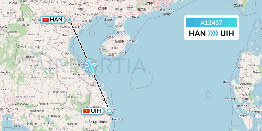 A12437 A.p.g. Distribution Systems Flight Map: Hanoi to Qui Nhon