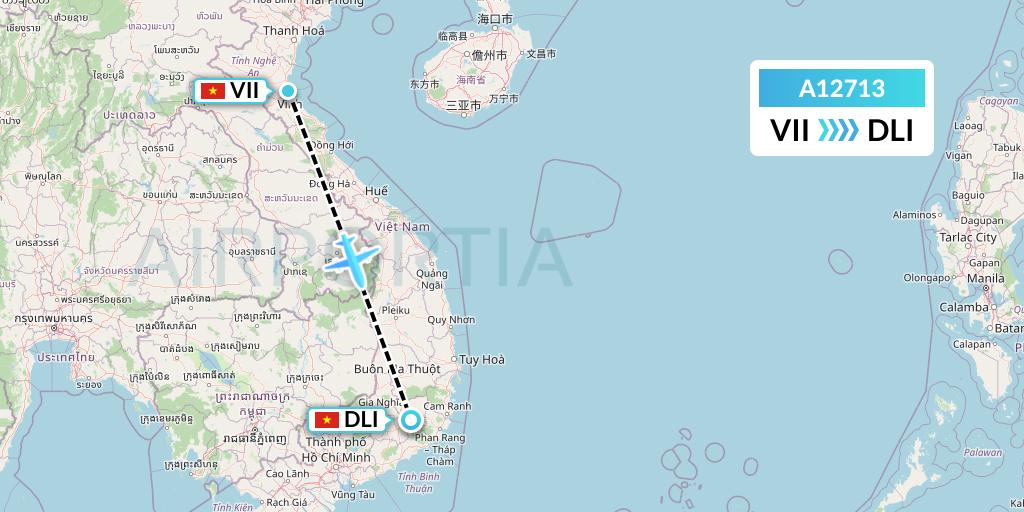 A12713 A.p.g. Distribution Systems Flight Map: Vinh to Da Lat