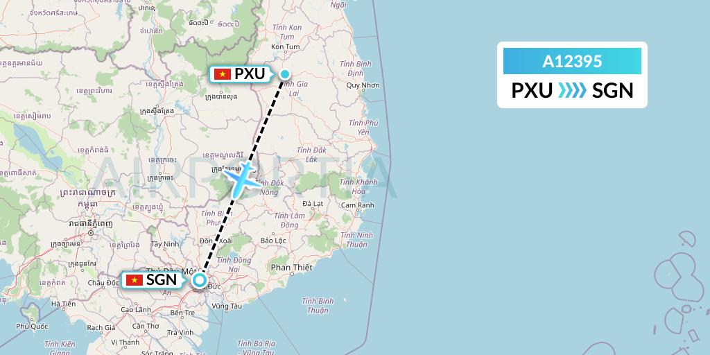 A12395 A.p.g. Distribution Systems Flight Map: Pleiku to Ho Chi Minh City