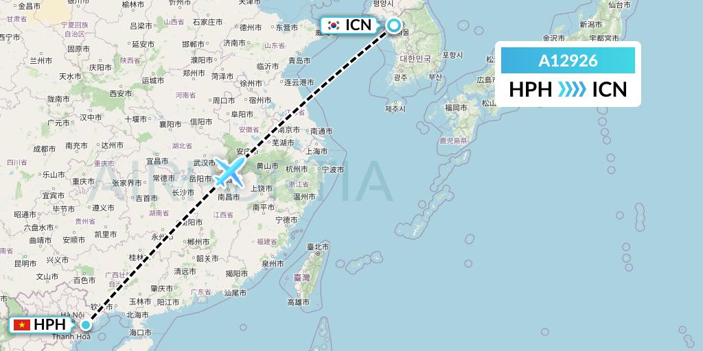 A12926 A.p.g. Distribution Systems Flight Map: Haiphong to Seoul