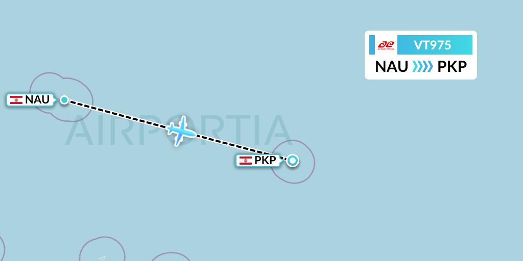 VT975 Air Tahiti Flight Map: Makemo to French Polynesia