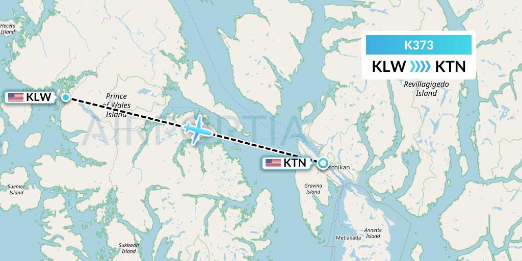 K373 Taquan Air Flight Map: Klawock to Ketchikan