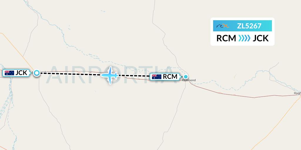 ZL5267 Regional Express Flight Map: Australia to Australia