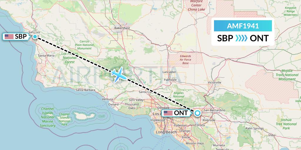 AMF1941 Ameriflight Flight Map: San Luis Obispo to Ontario