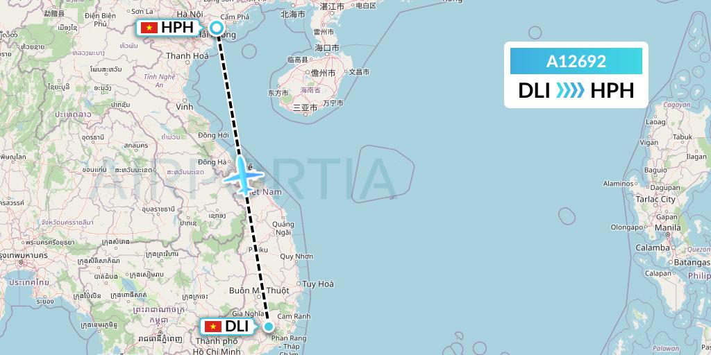 A12692 A.p.g. Distribution Systems Flight Map: Da Lat to Haiphong