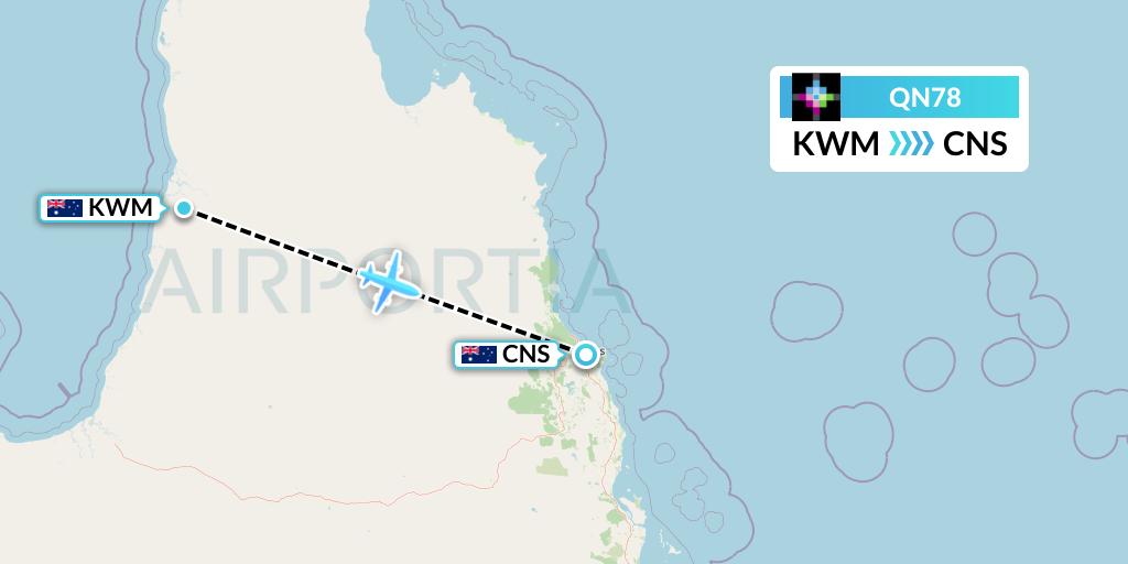 QN78 Skytrans Flight Map: Kowanyama to Cairns