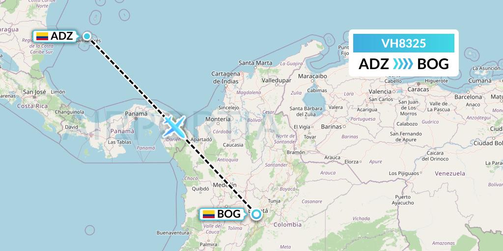 VH8325 Flight Status VivaColombia San Andres Island to Bogota (VVC8325)