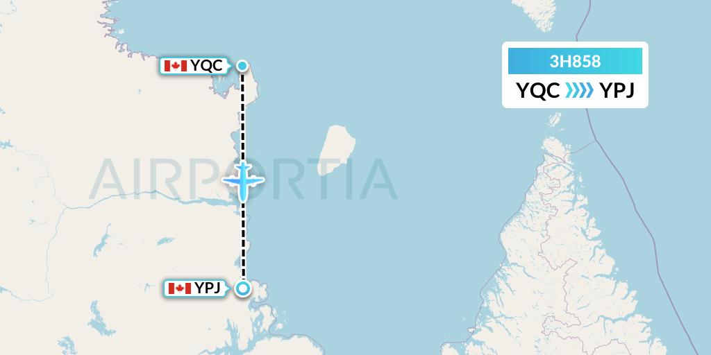 3H858 Air Inuit Flight Map: Quaqtaq to Aupaluk