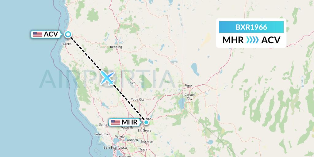BXR1966 Redding Aero Enterprises Flight Map: Sacramento to Eureka