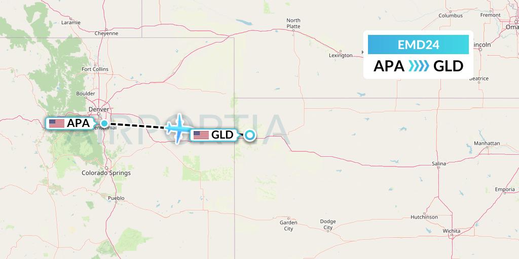 EMD24 Eaglemed Flight Map: Denver to Goodland