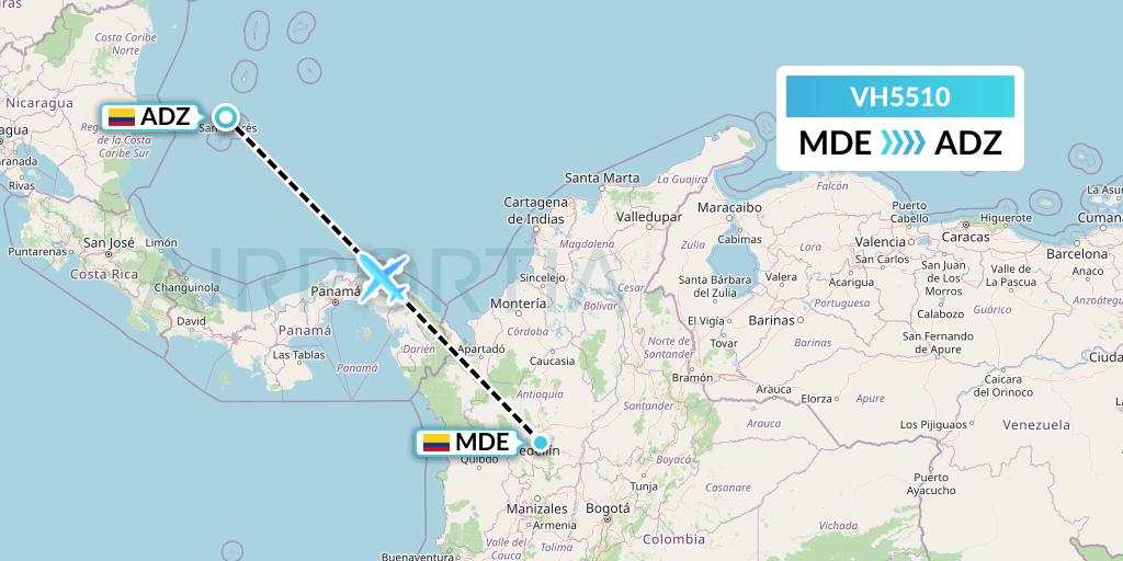 VH5510 Flight Status VivaColombia Medellin to San Andres Island (VVC5510)