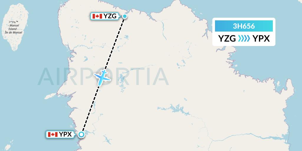 3H656 Air Inuit Flight Map: Salluit to Puvirnituq