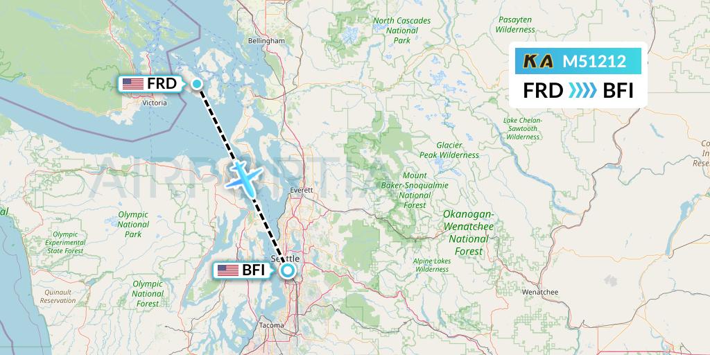 M51212 Kenmore Air Flight Map: Friday Harbor to Seattle
