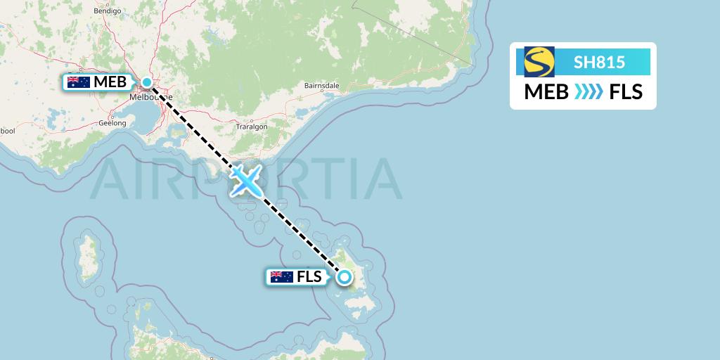 SH815 Sharp Airlines Flight Map: Essendon to Flinders Island
