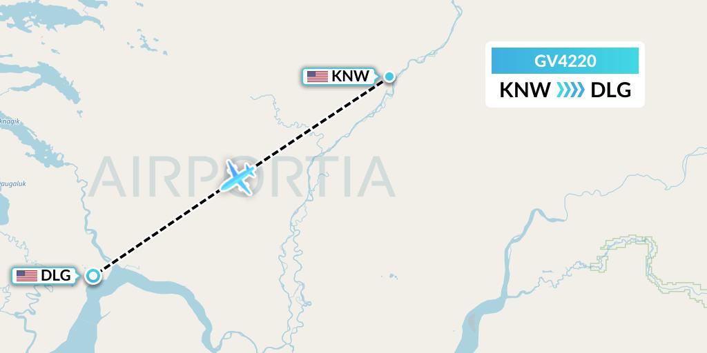 GV4220 Grant Aviation Flight Map: New Stuyahok to Dillingham