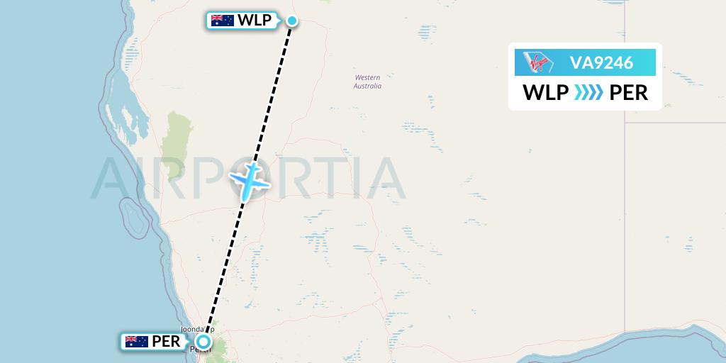 VA9246 Virgin Australia Flight Map: West Angelas to Perth