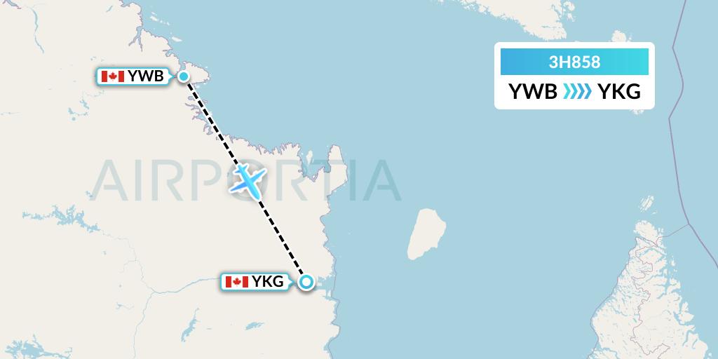 3H858 Air Inuit Flight Map: Kangiqsujuaq to Kangirsuk