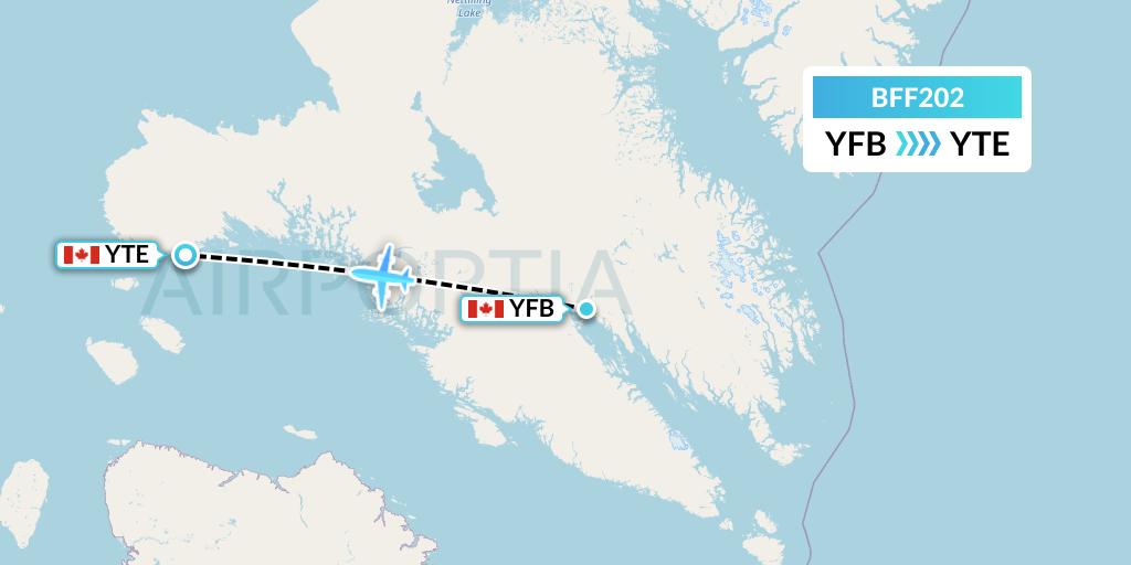 BFF202 Air Nunavut Flight Map: Iqaluit to Cape Dorset
