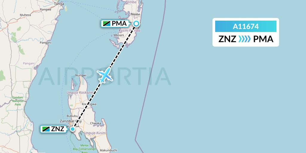 A11674 A.p.g. Distribution Systems Flight Map: Zanzibar to Chake