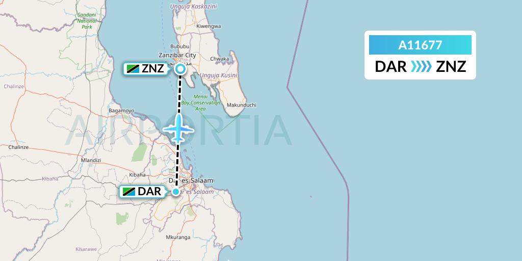 A11677 A.p.g. Distribution Systems Flight Map: Dar-es-Salaam to Zanzibar