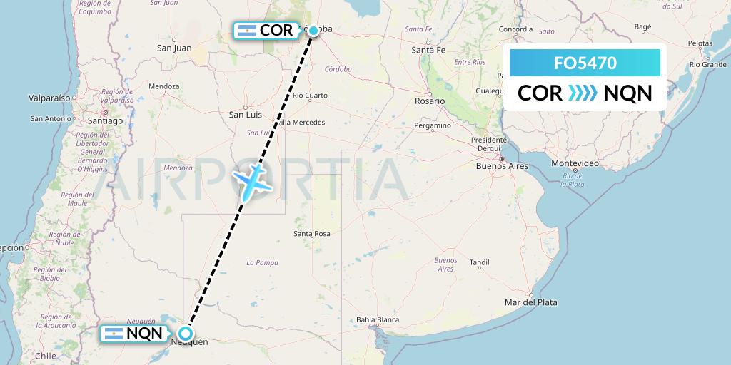 FO5470 Aero Flightops Uk Limited Flight Map: Cordoba to Neuquen