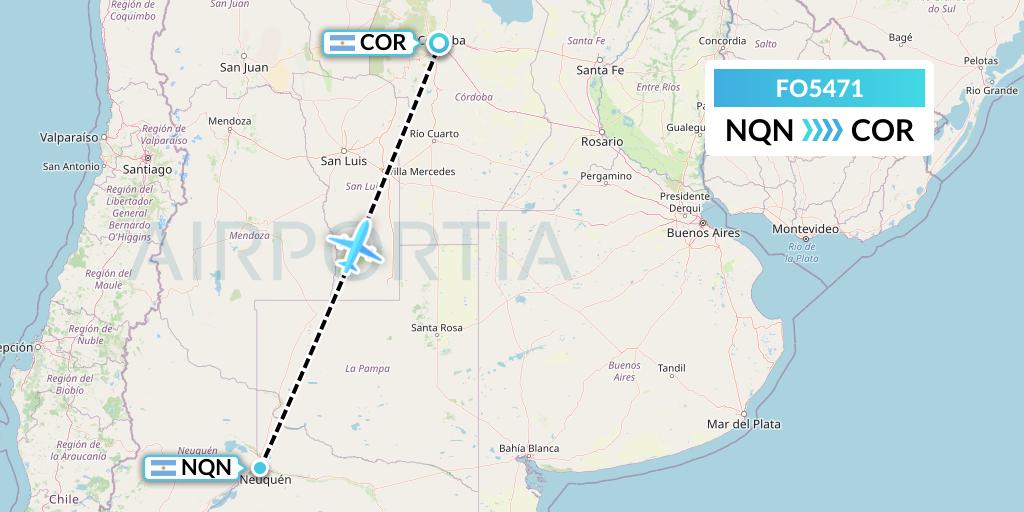 FO5471 Aero Flightops Uk Limited Flight Map: Neuquen to Cordoba