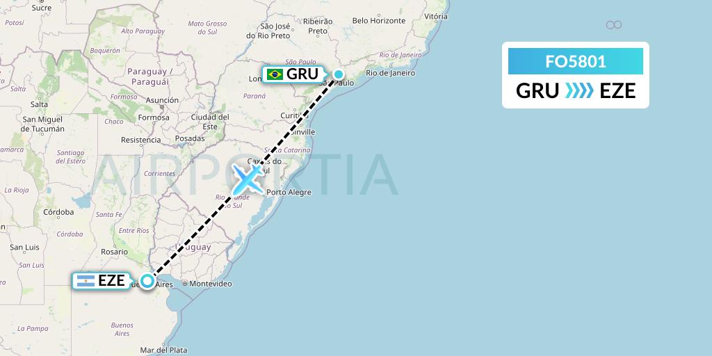 FO5801 Aero Flightops Uk Limited Flight Map: Sao Paulo to Buenos Aires