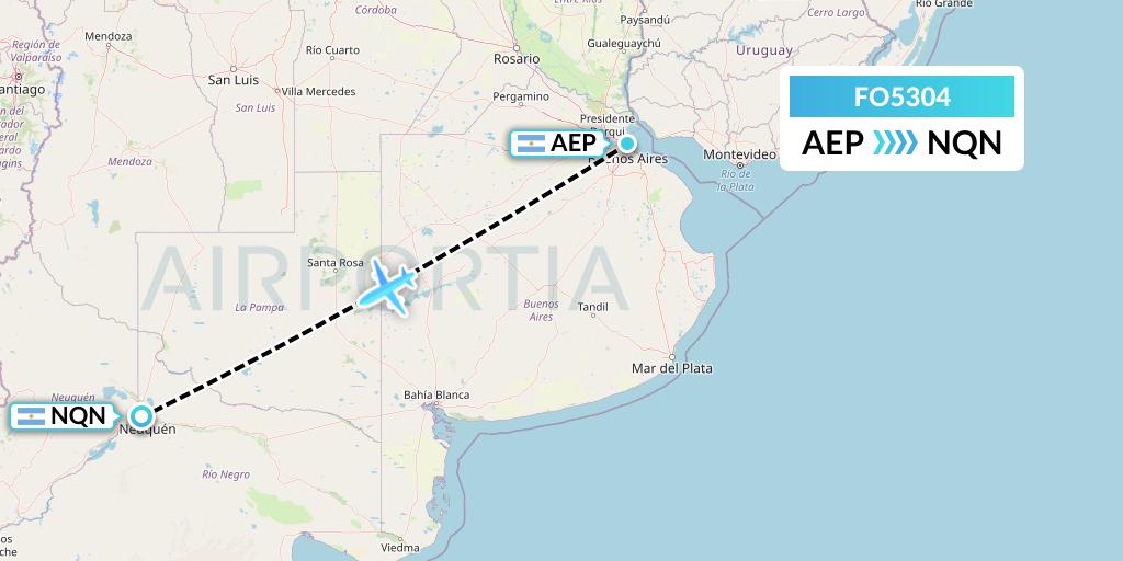 FO5304 Aero Flightops Uk Limited Flight Map: Buenos Aires to Neuquen